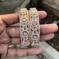 Amoliya Jewels Designer Polki Kundan And Pearl Opneable Bangles Set
