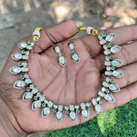 Amoliya Jewels Statement Polki Kundan Stone Necklace Set for Women