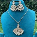 Amoliya Jewels Polki Kundan Stone And Pearl Chain Pendant Set