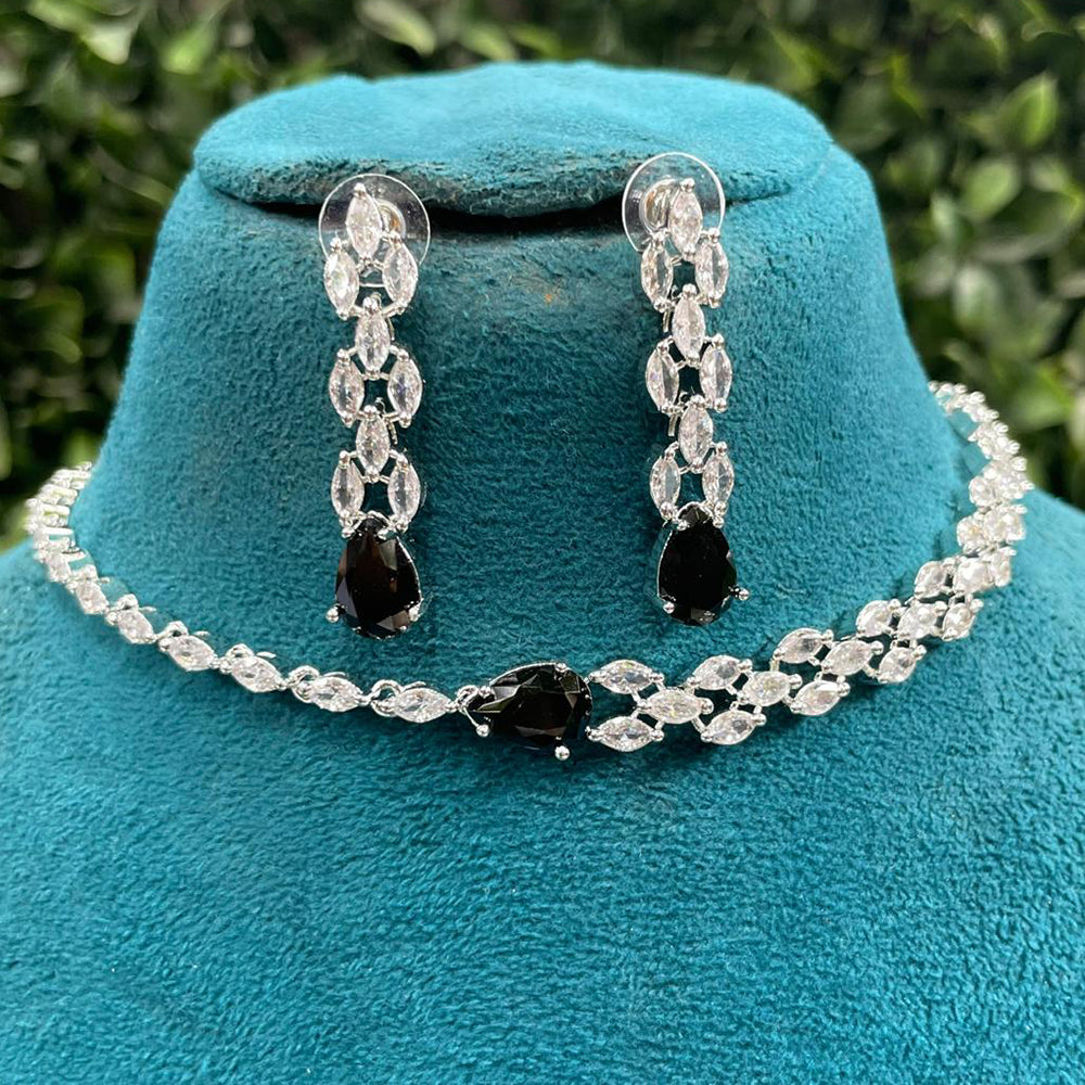 Amoliya Jewels Designer American Diamond Necklace Set