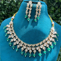Amoliya Jewels Classic Polki Kundan Stone Choker Necklace Set