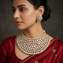 Amoliya Jewels Classic Polki Kundan Stone Choker Necklace Set