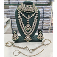 Rajwadi Collection Premium Polki Kundan Stone And Beads Designer Bridal Set
