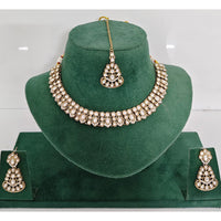 Rajwadi Collection Heritage Pota Stone Necklace Set
