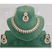 Rajwadi Collection Heritage Pota Stone Necklace Set