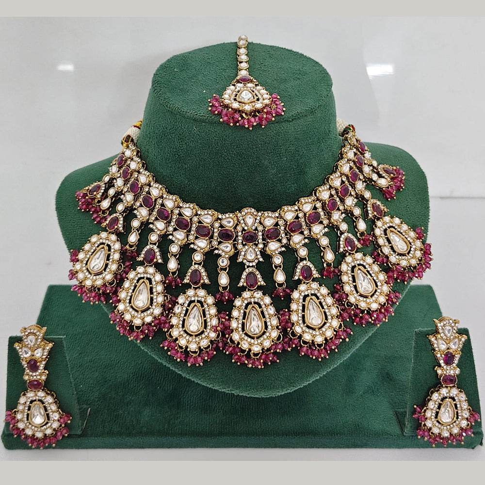 Rajwadi Collection Heritage Pota And Austrian Stone Beads Necklace Set