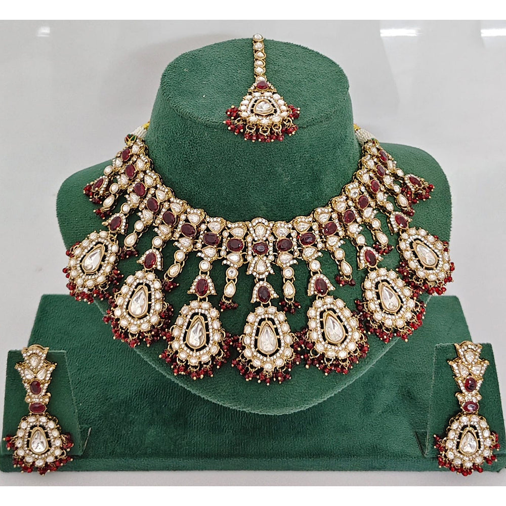 Rajwadi Collection Heritage Pota And Austrian Stone Beads Necklace Set