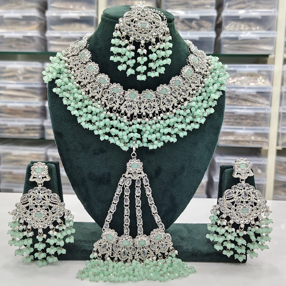 Rajwadi Collection Traditional Crystal Stone And Pearl Necklace Set