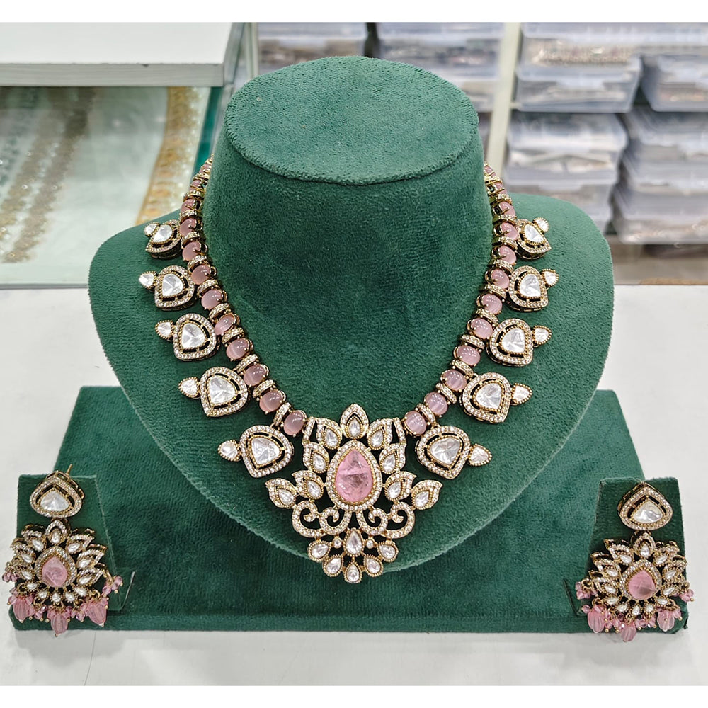 Rajwadi Collection Heritage Polki Kundan Stone Necklace Set  