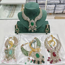 Rajwadi Collection Designer American Daimond And Beads Necklace Set 