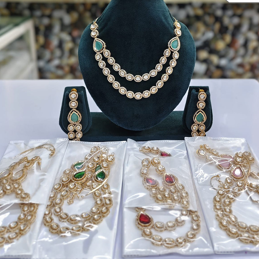 Rajwadi Collection Royal Heritage Polki Kundan Stone Necklace Set