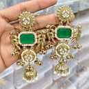 Rajwadi Collection Royal Pota Stone And Pearl Ghungroo Jhumki Earrings