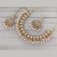 Rajwadi Collection Traditional Crystal Stone And Pearl Necklace Set