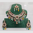 Rajwadi Collection Designer Pota Stone Pearl And Beads Choker Necklace Set