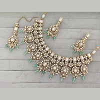 Rajwadi Collection Designer Pota Stone Pearl And Beads Necklace Set