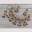 Rajwadi Collection Designer Pota Stone Pearl And Beads Necklace Set