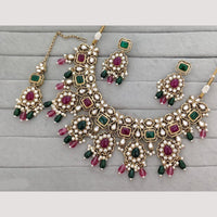 Rajwadi Collection Designer Pota Stone Pearl And Beads Necklace Set