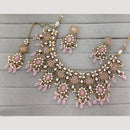 Rajwadi Collection Designer Pota Stone Pearl And Beads Necklace Set