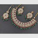 Rajwadi Collection Designer Pota Stone Pearl And Beads Necklace Set