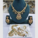 Rajwadi Collection Designer Pota Stone Pearl And Beads Necklace Set 