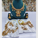 Rajwadi Collection Designer Pota Stone Pearl And Beads Necklace Set 