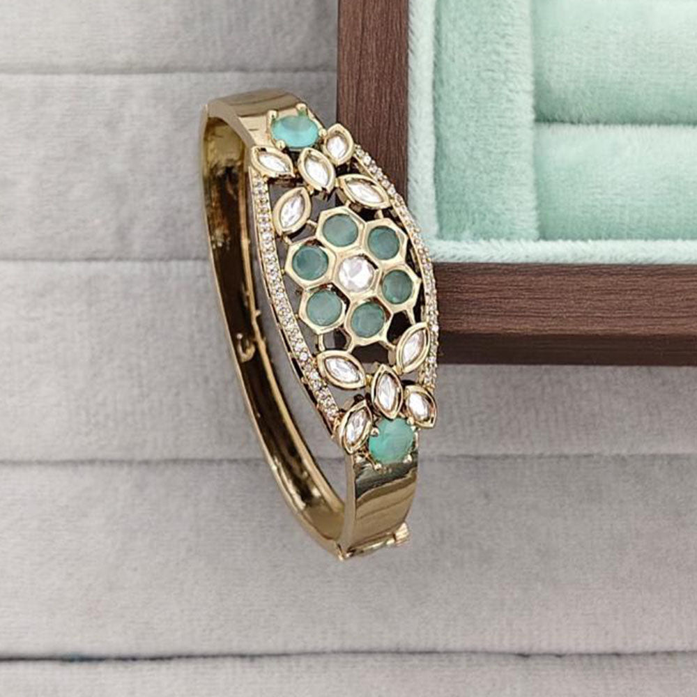 Rajwadi Collection Designer Polki Kundan Stone Kada Bracelet