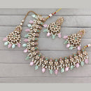 Rajwadi Collection Royal Kundan Pota Stone Pearl And Beads Necklace Set