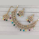 Rajwadi Collection Luxury Kundan Pota Stone Pearl And Beads Necklace Set