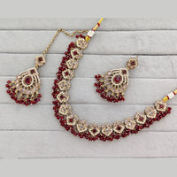 Rajwadi Collection Grand Crystal Stone And Pearl Festive Necklace Set