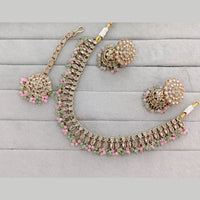 Rajwadi Collection Grand Crystal Stone And Pearl Festive Necklace Set