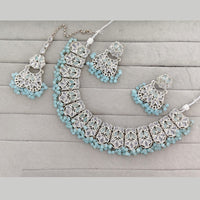 Rajwadi Collection Grand Crystal Stone And Pearl Festive Necklace Set