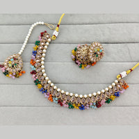 Rajwadi Collection Grand Crystal Stone And Pearl Festive Necklace Set