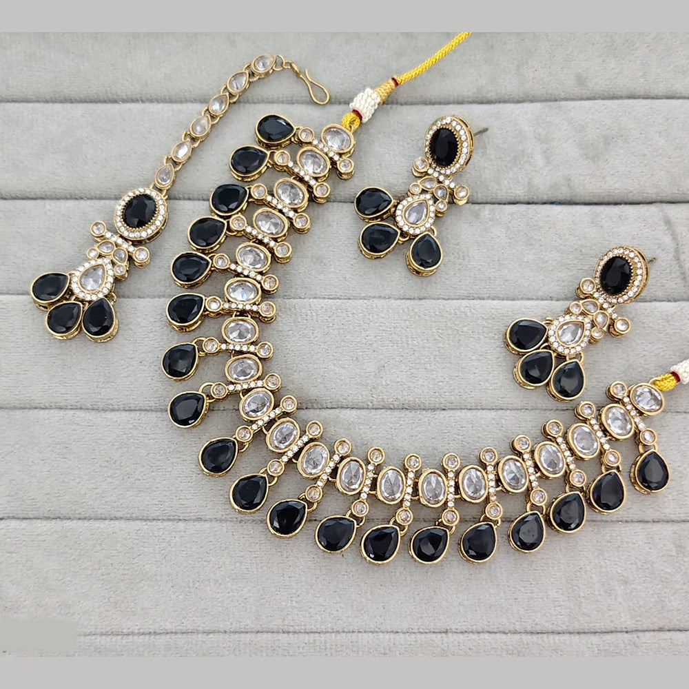 Rajwadi Collection Grand Crystal Stone Festive Necklace Set