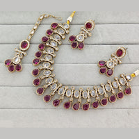 Rajwadi Collection Grand Crystal Stone Festive Necklace Set
