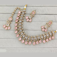 Rajwadi Collection Grand Crystal Stone Festive Necklace Set