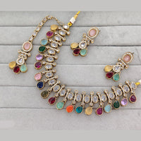 Rajwadi Collection Grand Crystal Stone Festive Necklace Set