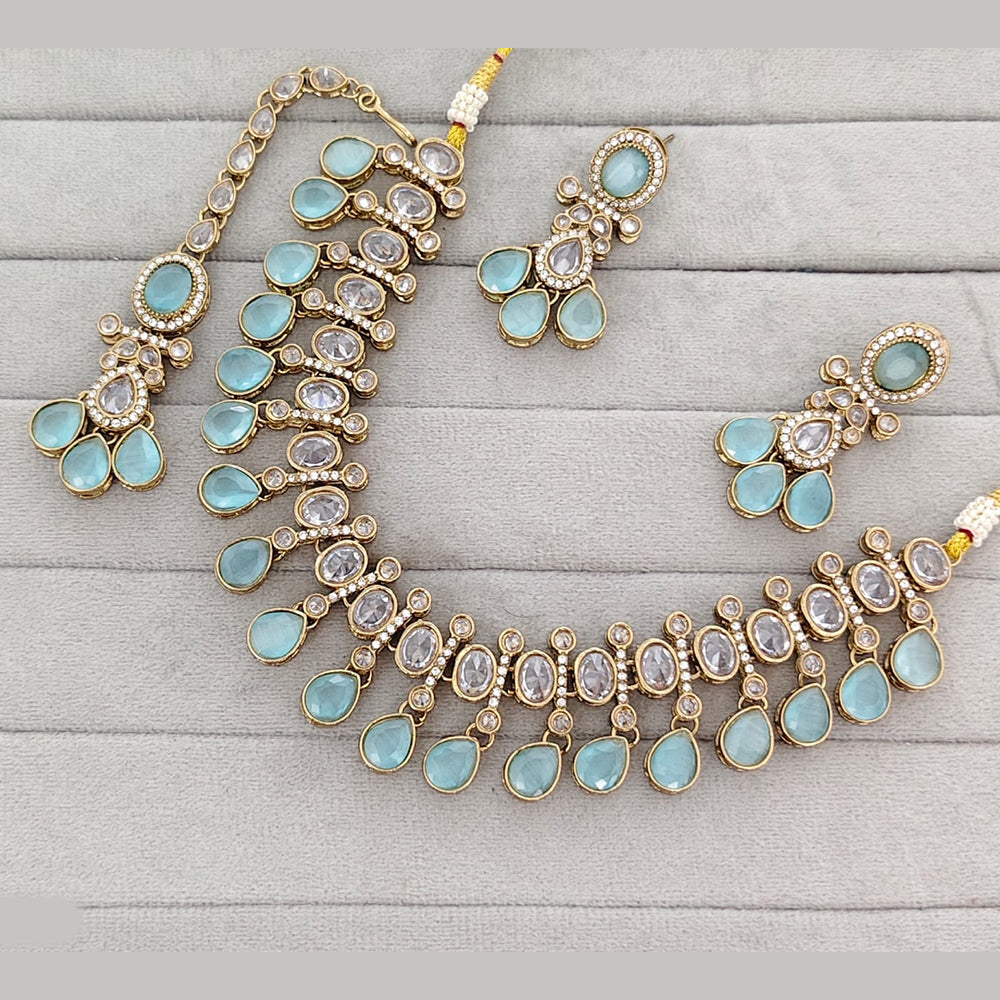 Rajwadi Collection Grand Crystal Stone Festive Necklace Set