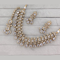 Rajwadi Collection Grand Crystal Stone Festive Necklace Set