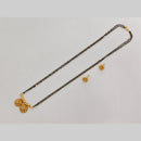Rajwadi Collection Crystal Stone And Black Beads Traditional Mangalsutra