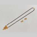 Rajwadi Collection Crystal Stone And Black Beads Traditional Mangalsutra