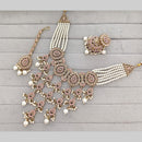 Rajwadi Collection Crystal Stone And Pearl Statement Choker Necklace Set
