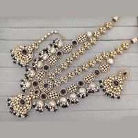 Rajwadi Collection Pota Stone Pearl And Beads Statement Long Necklace Set