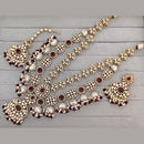 Rajwadi Collection Pota Stone Pearl And Beads Statement Long Necklace Set