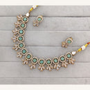 Rajwadi Collection Royal Pota And Crystal Stone Statement Necklace Set