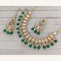 Rajwadi Collection Grand Crystal Stone And Beads Necklace Set