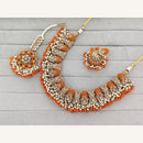 Rajwadi Collection Grand Crystal Stone And Pearl Necklace Set