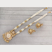 Rajwadi Collection Royal Pota Stone And Pearl Statement Long Necklace Set