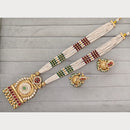 Rajwadi Collection Royal Pota Stone And Pearl Statement Long Necklace Set
