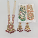 Rajwadi Collection Royal Pota Stone And Pearl Statement Long Necklace Set