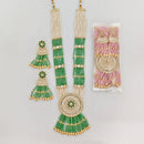 Rajwadi Collection Royal Pota Stone And Pearl Statement Long Necklace Set